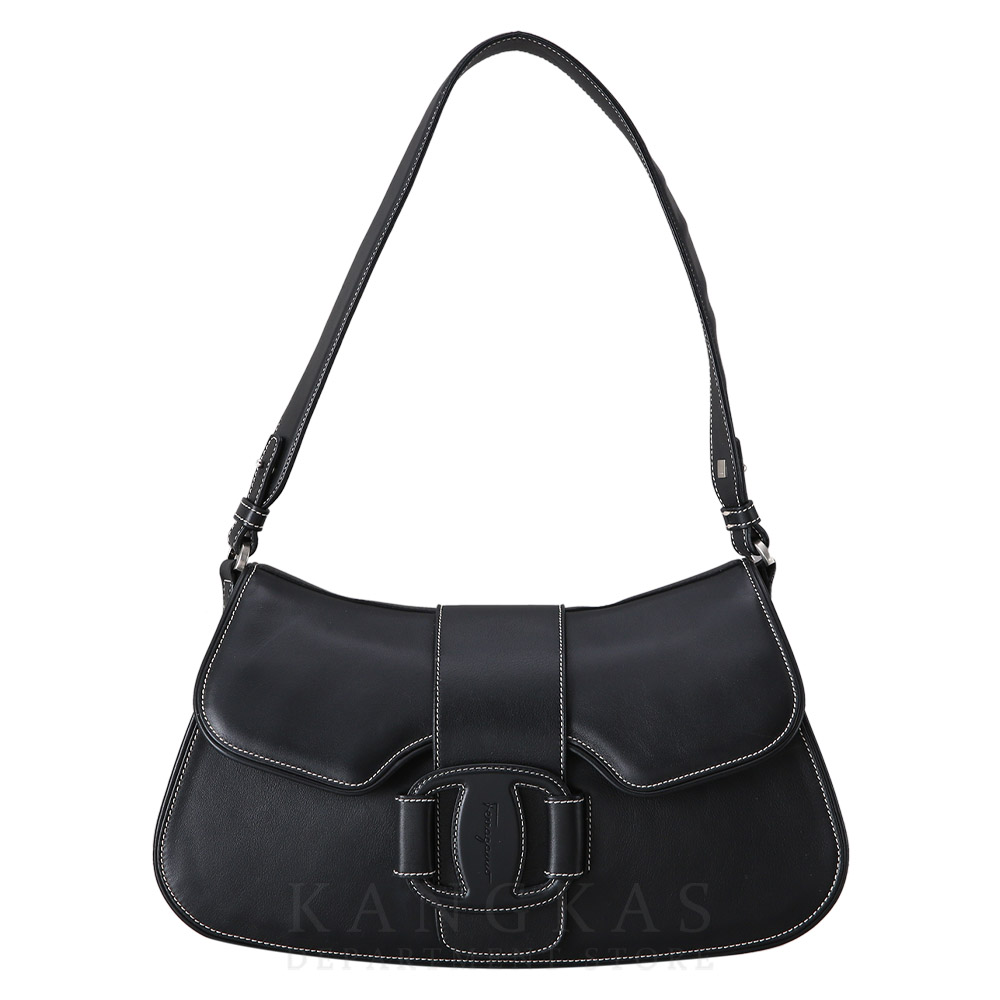FERRAGAMO(USED)페레가모 레더 스티치 플랩 숄더백